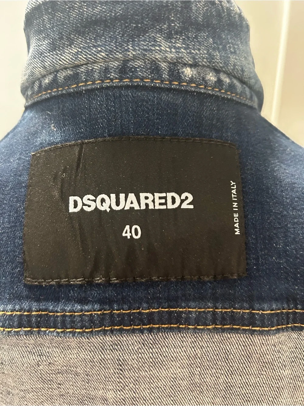 DSQUARED2 Dark Indigo Jean Jacket with Pink Embroidered  Details